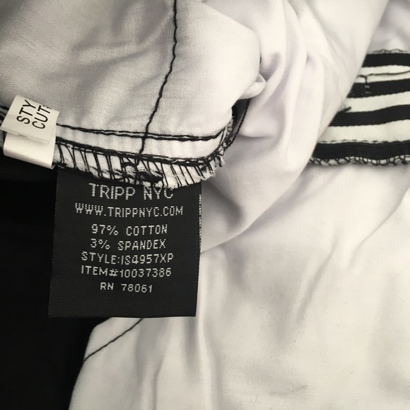 -SOLD- Torrid Tripp NYC Black White Striped Jeans - Picture 7 of 8